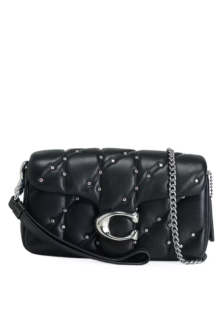 Tabby Crossbody Wristlet with Pillow Quilting and Crystal Rivets (ct)