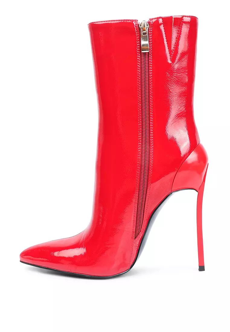 Buy London Rag Red Patent High Heeled Ankle Boot 2024 Online