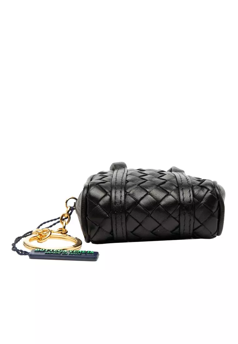 Pre-Loved Bottega Veneta Nappa Intrecciato Pouch Key Holder And Bag Charm