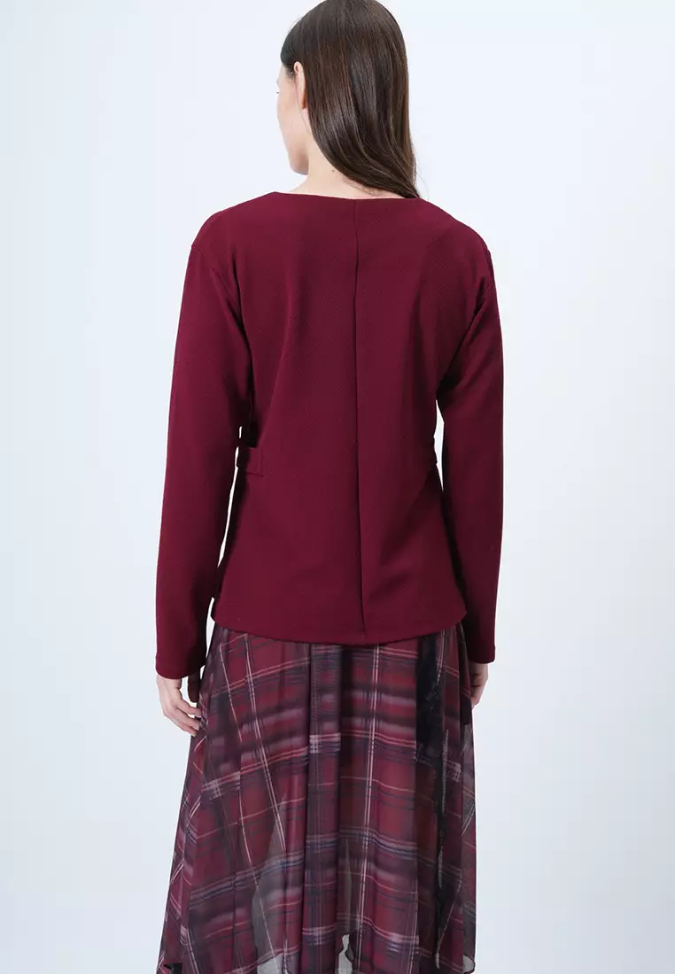Buttoned Pleated Blouse