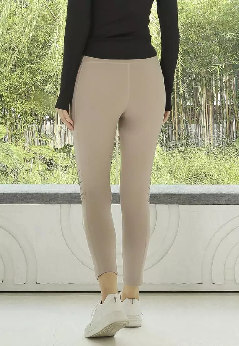 Fitwear - Legging Big Size Olahraga Wanita BELIA BIKER 4 POCKET - LATTE