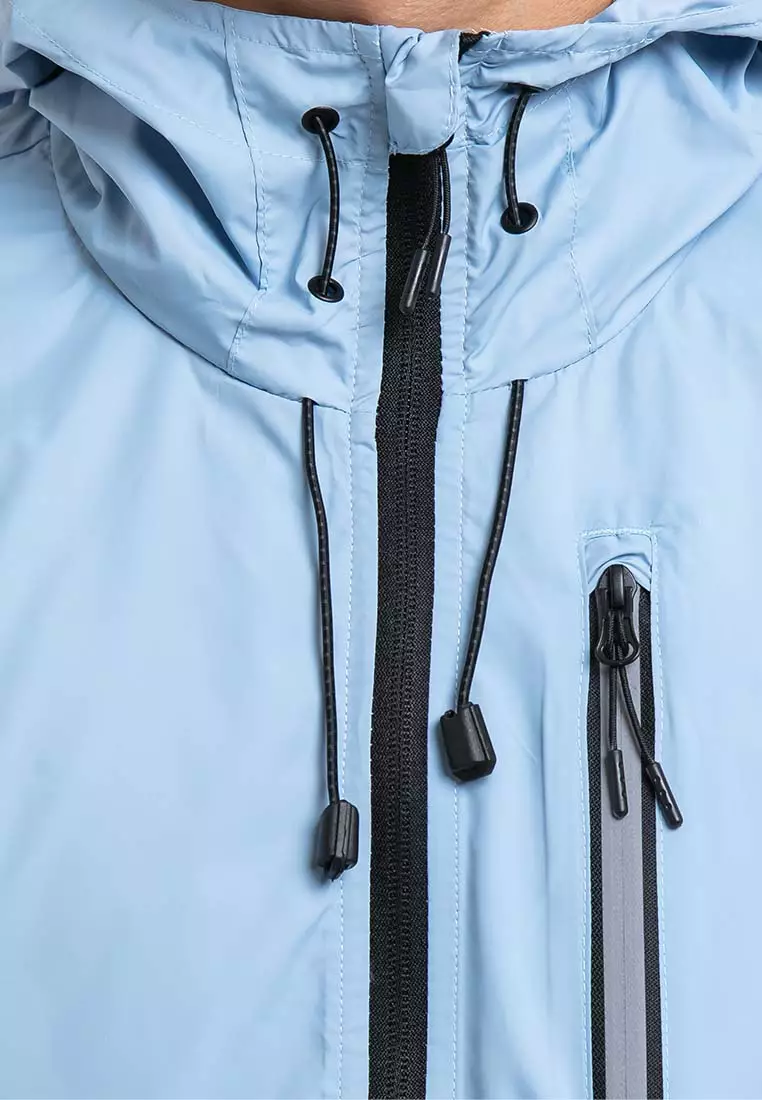 Forest Windbreaker Men Jacket Reflective Jogging Running Waterproof Jacket - Jaket Lelaki - 30361B - 32LtBlue