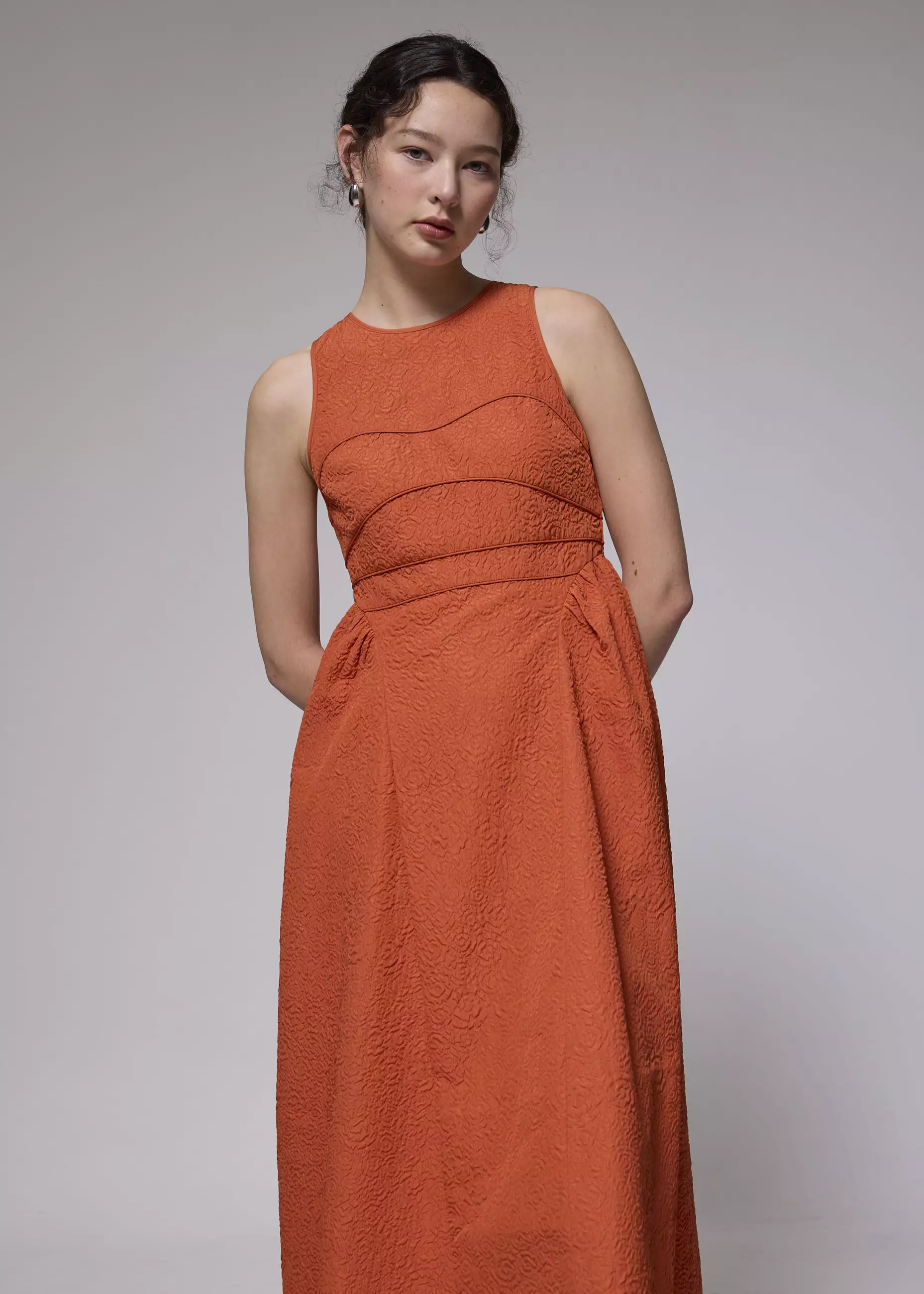 Dress Wanita - Jacquard FIt & Flare Midaxi Dress