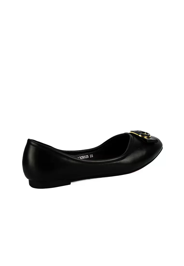Women's Ballet Flats Shoes LX 26325 Black C49
