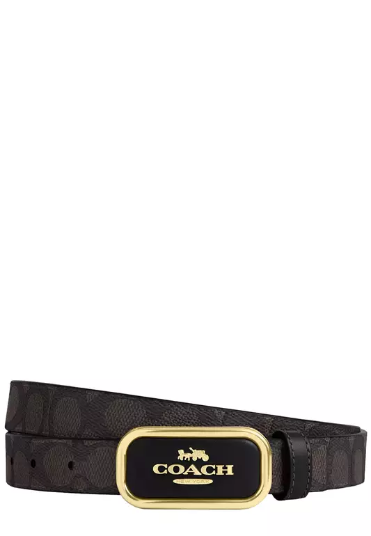 Signature Buckle Cut To Size Reversible Morgan Belt, 25 Mm in Walnut/ Black CX052