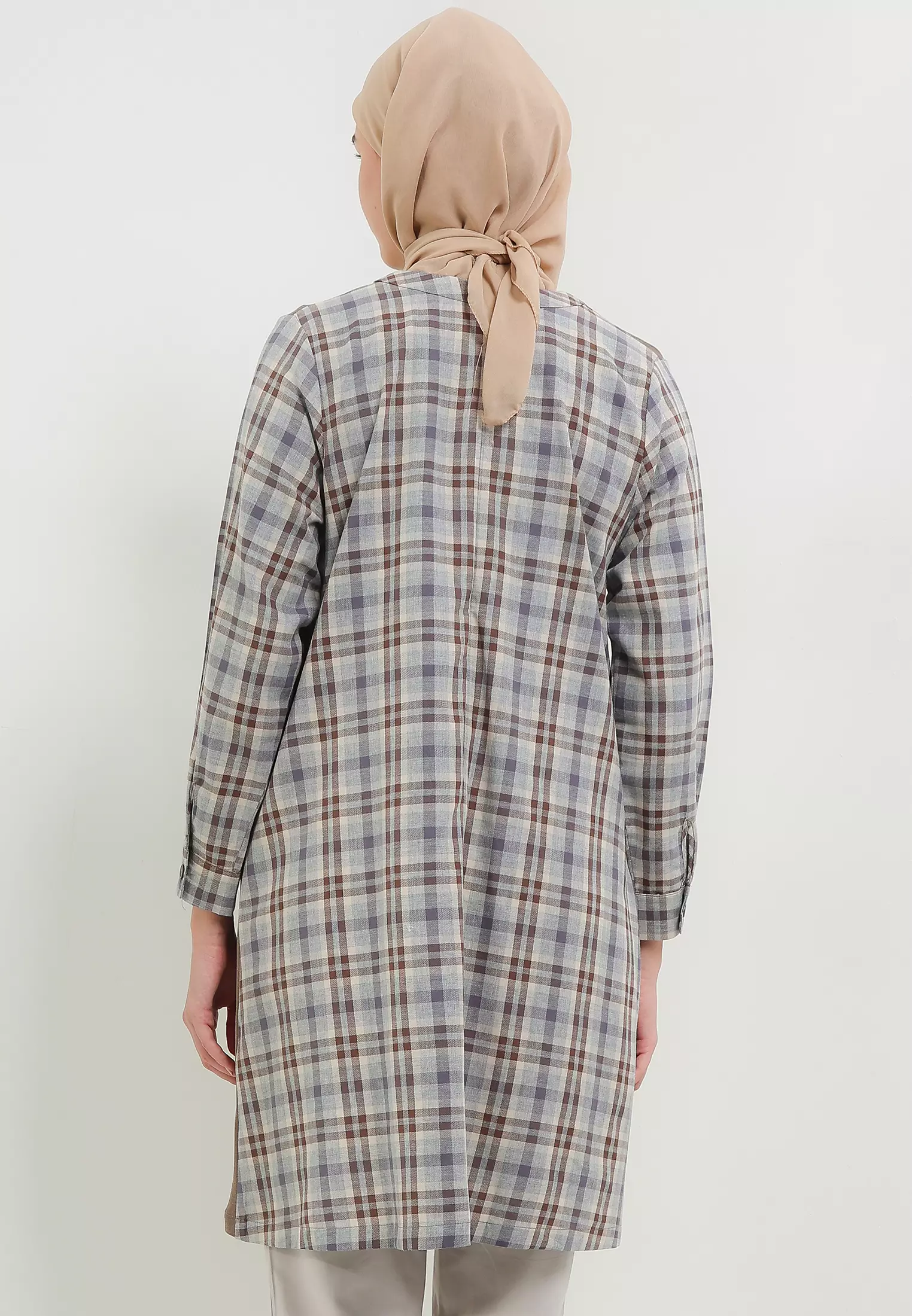 MFMW Piuna Tunik Brown Motif Kotak