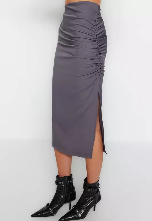 Ruched Midi Skirt