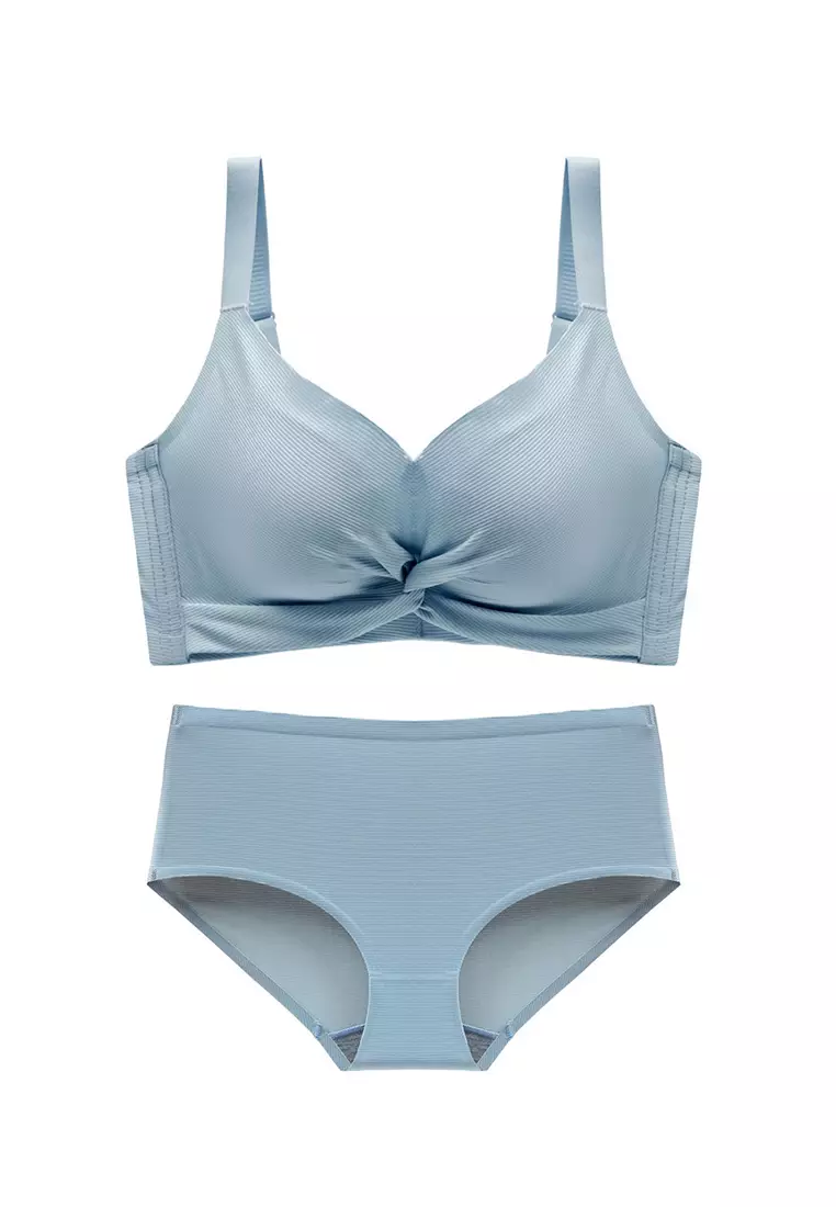 Blue Net Bra & Panty Lingerie Set : : Fashion