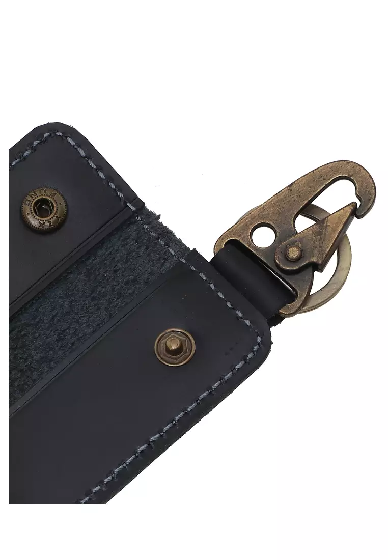 Elgreno Dompet STNK Mobil Motor Lipat Dua Fashion Pria Handmade Material Genuine Leather Kulit 314 ORIGINAL - Black