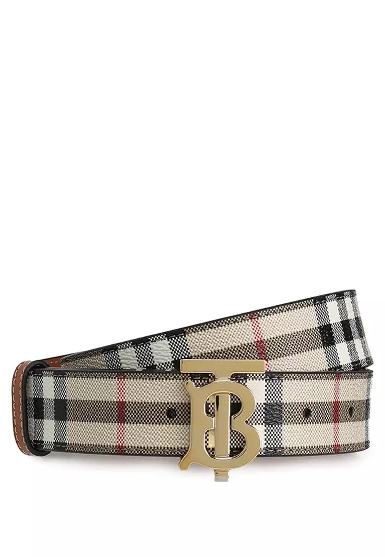 Buy Burberry TB Monogram Check Belt 30mm (ct) 2025 Online ZALORA