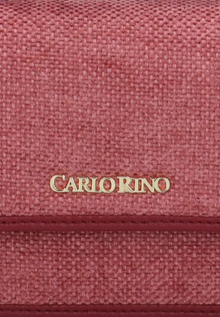 Buy Carlo Rino Maison Tweed Crossbody Wallet - Maroon 2026 Online | ZALORA