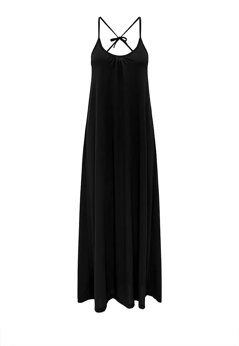Sleeveless Back Tie Jersey Dress