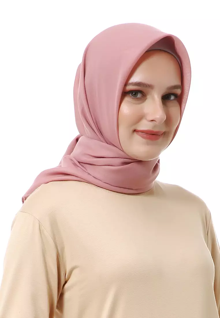 Vierra Jilbab Segiempat Paris Polos Premium Best Style - Rose