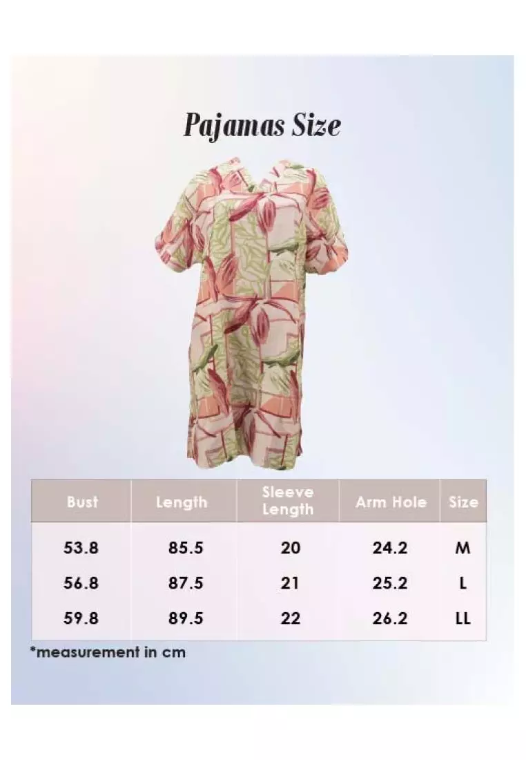 Luludi Piyama LN 5124 - Pink motif bunga