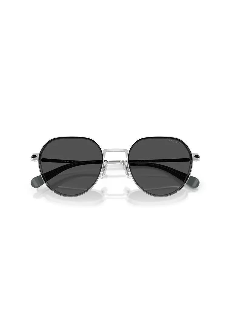 Men's Irregular Frame Shiny Silver Metal Clip On Sunglasses - HC7179