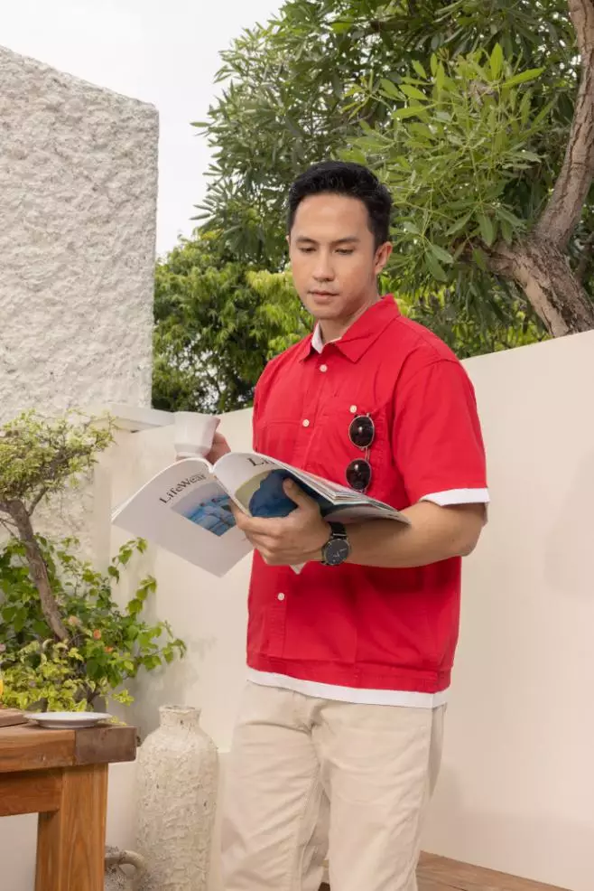 RBJ Kemeja Kombi Oversized Red Pria