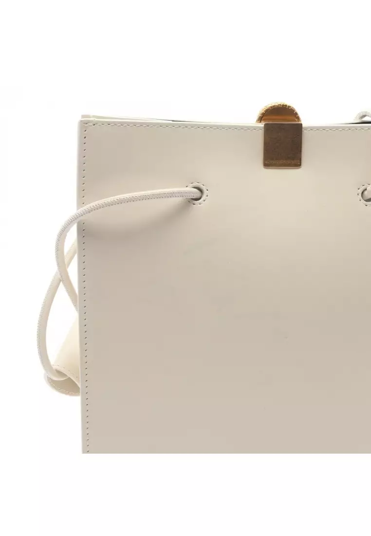 Pre-Loved Bvlgari BVLGARI × ALEXANDER WANG serpenti Handbag tote bag leather off white