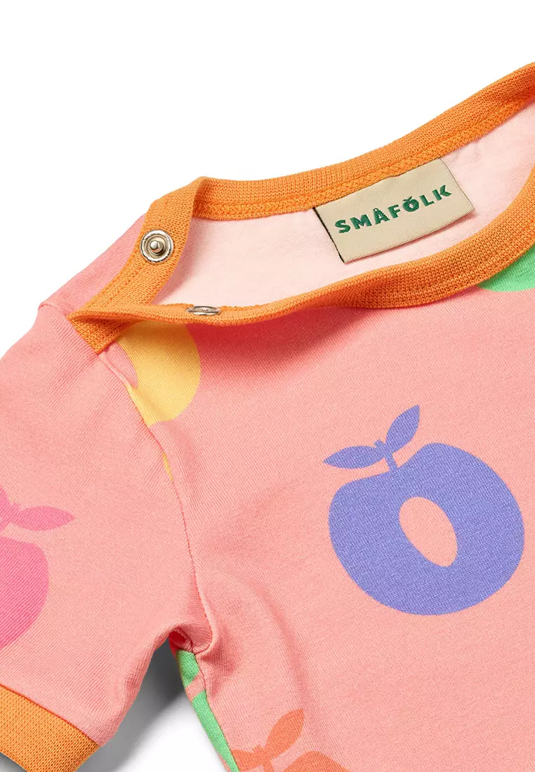 Short-sleeved baby body with apples