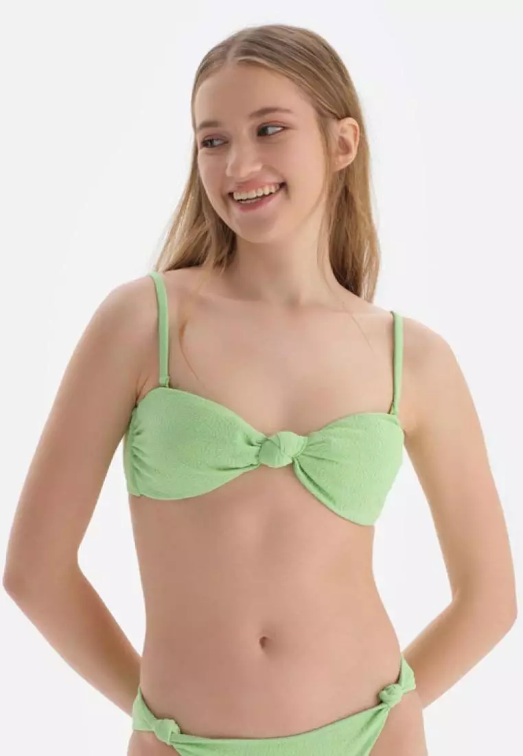 DAG Green Strapless Bikini Top Strapless Removable