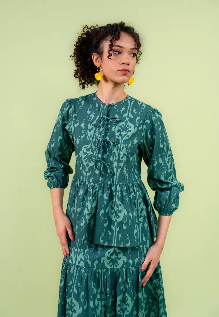 Bayu Somerset Tallulah Set Ribbon - Emerald Green