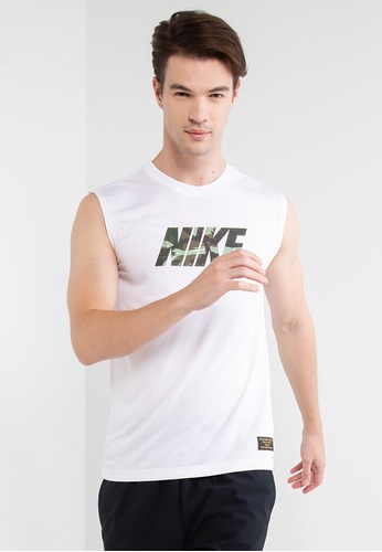 Nike white Dri-FIT Rlgd Camo Sleeveless Tee 3D166AA5C927E8GS_1