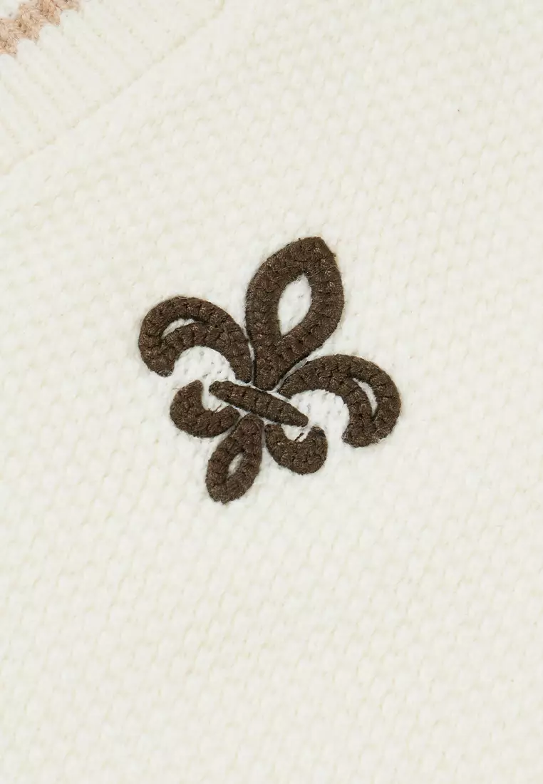 女裝鳶尾花 LOGO V 領毛衣背心