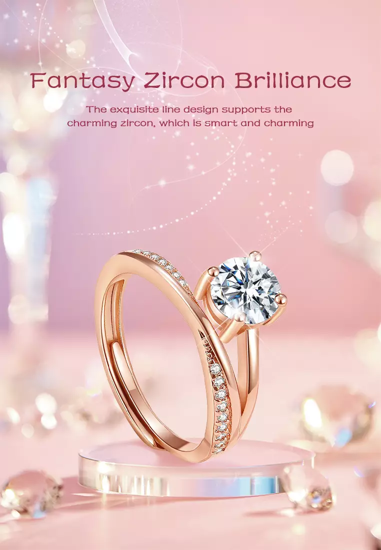 Cincin Wanita Titanium Original Berlian Perhiasan Fashion Korea Cincin Cewek Rings Kotak Indah