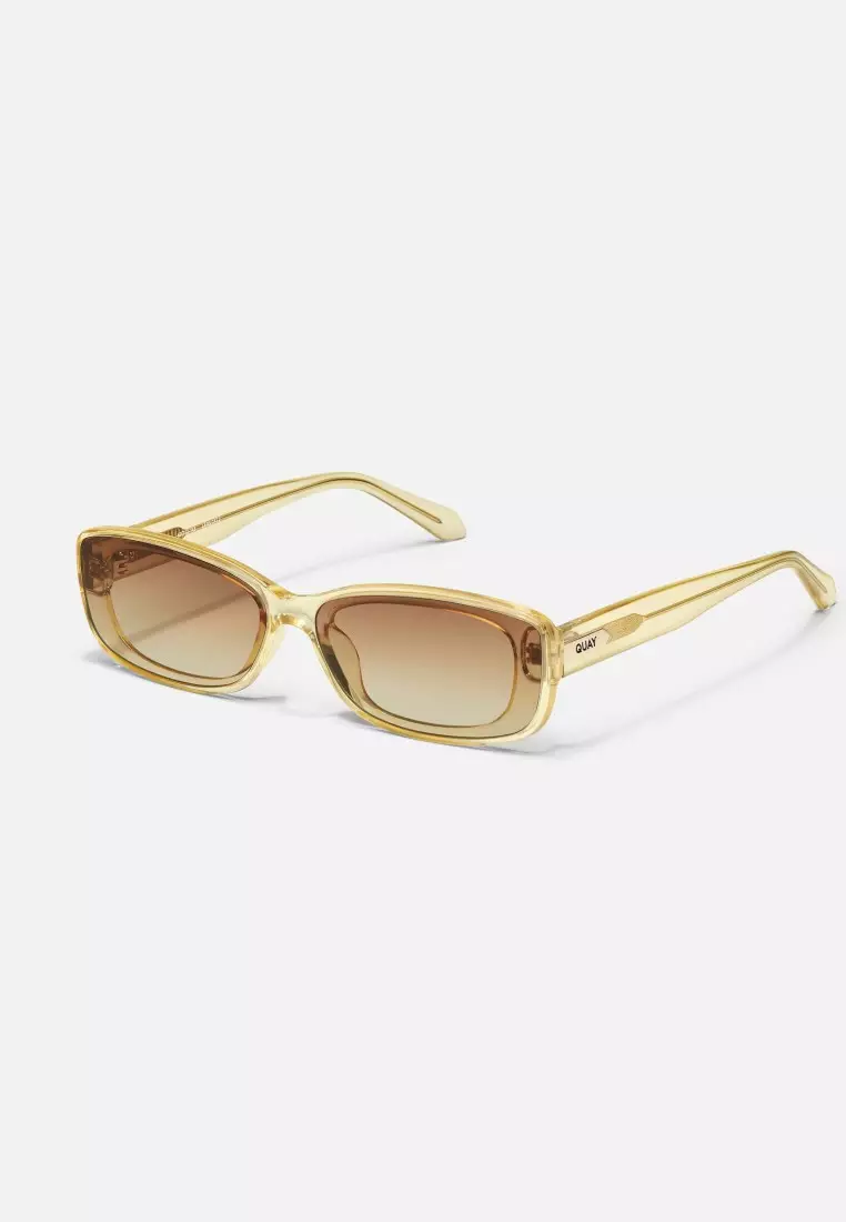 QUAY Vibe Check Sunglasses - Daffodil/Sepia