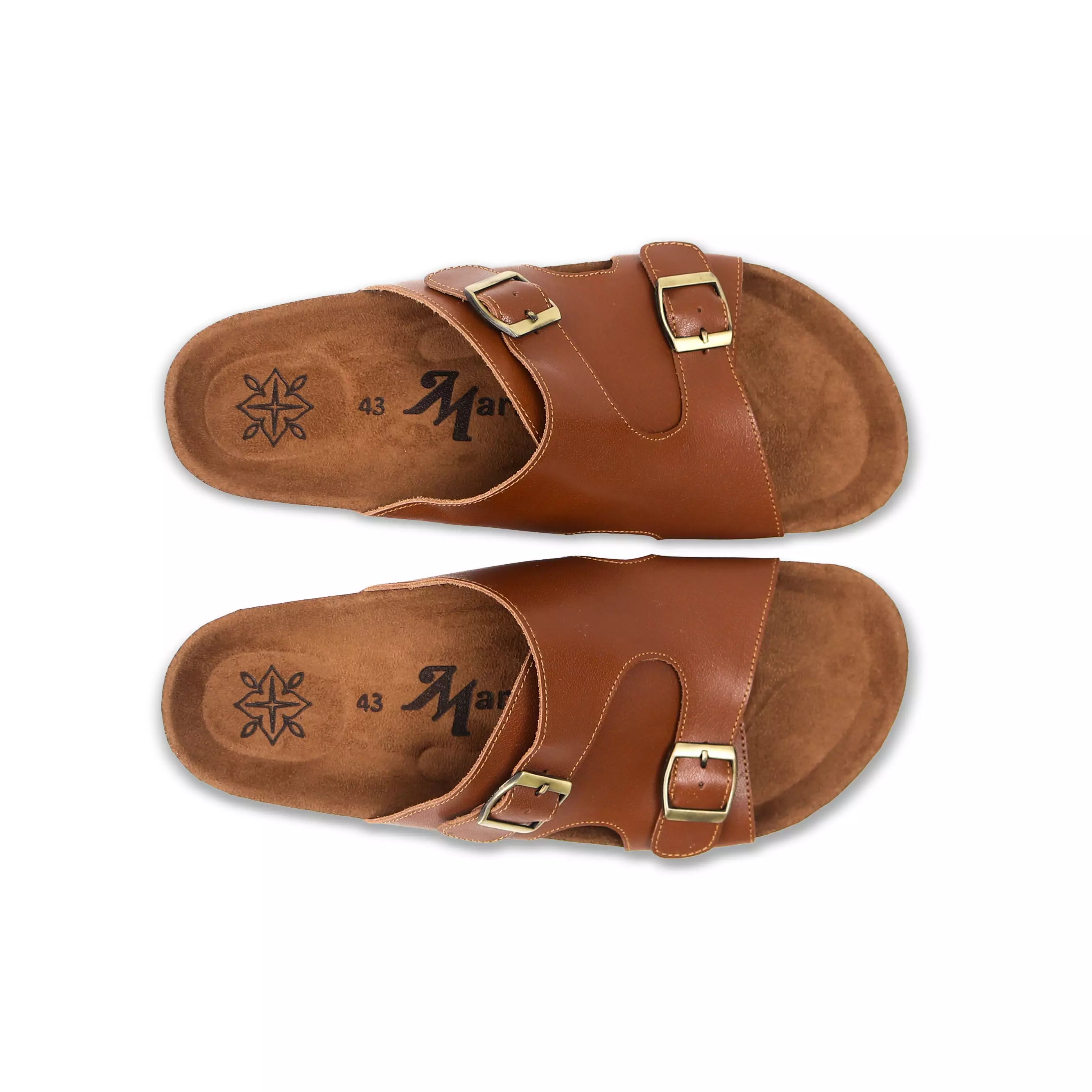 Sandal Kulit Marhadi Sendal Slide Pria Genuine Leather - Karten Tan