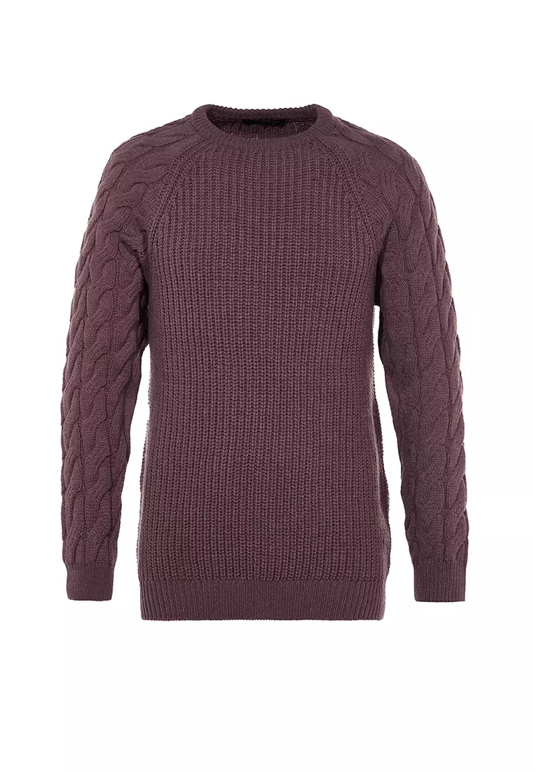 Regular Fit Raglan Sleeves Sweater