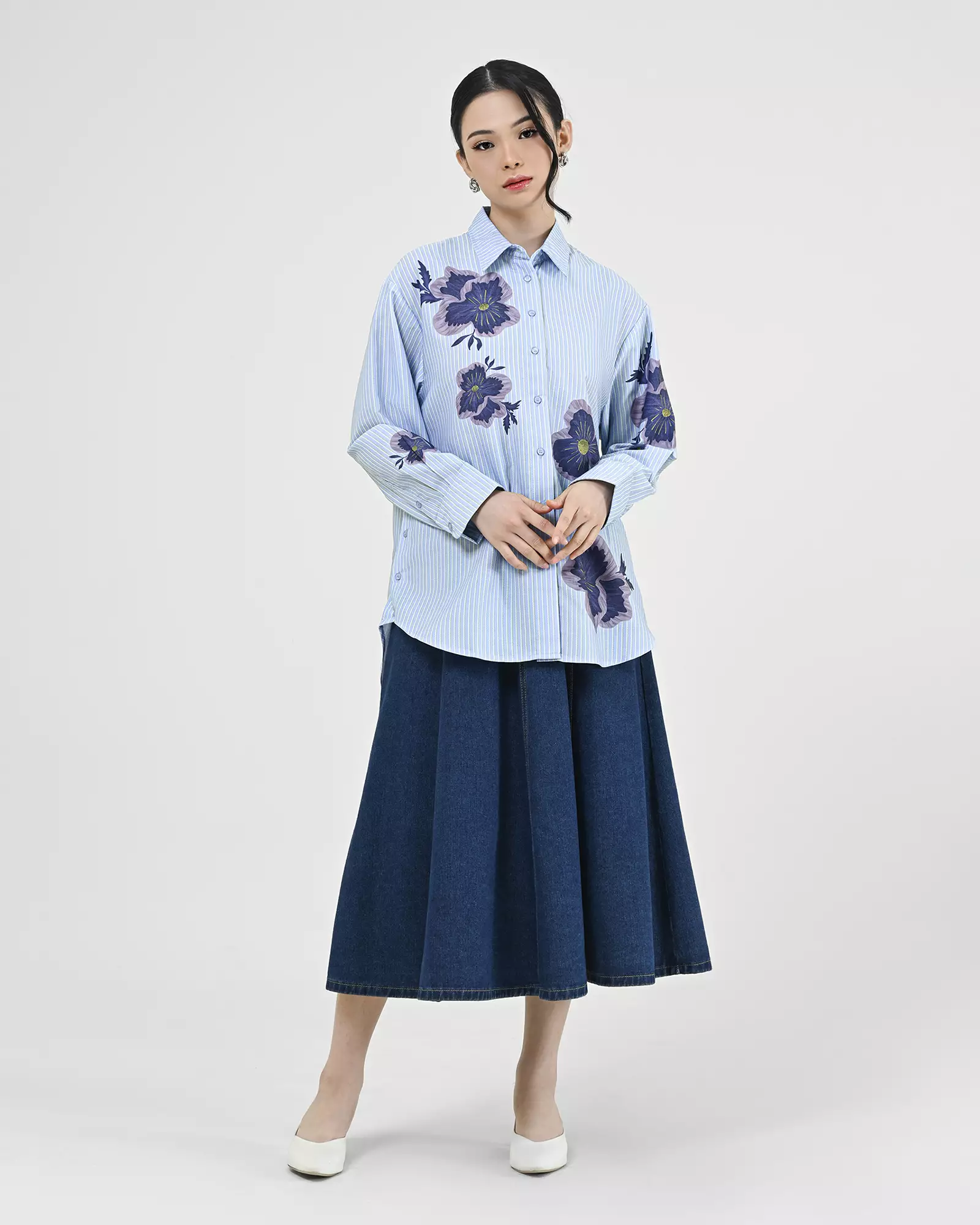 Geulis.id BOYANE SHIRT - Lightblue