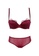 ZITIQUE red Women's Elegant Seamless Demi-cup Lingerie Set (Bra And Underwear) - Wine Red D5160US5112A53GS_1