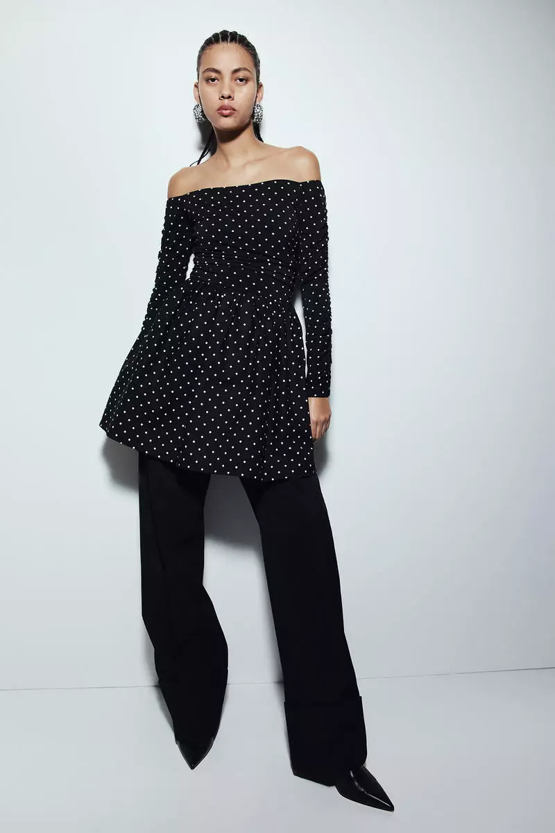 Off shoulder hotsell jumpsuit h&m