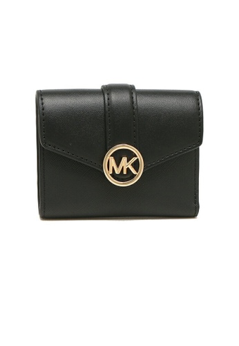 Buy Michael Kors Michael Kors Carmen Medium Faux Leather Wallet Black ...