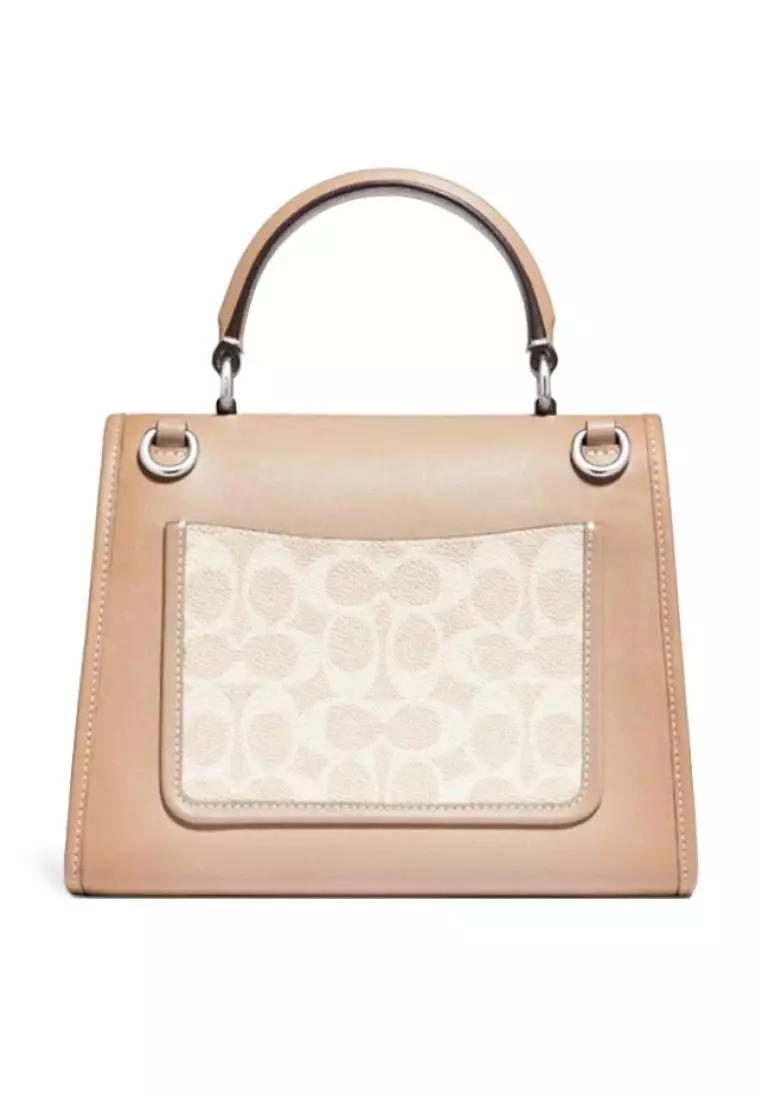 Jual Coach Coach Parker Top Handle In Signature Canvas Sand Taupe