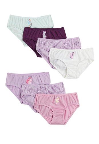 H&M white and pink and green and purple and multi 7-Pack Cotton Briefs B8F10KA099BFE5GS_1