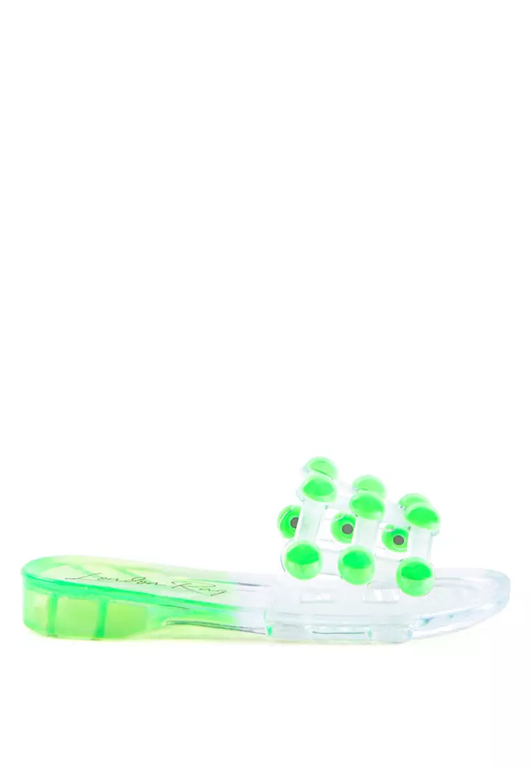 Discount on London Rag  shoes - SKU: Kids Jelly Gems Slip-On Flats In Green