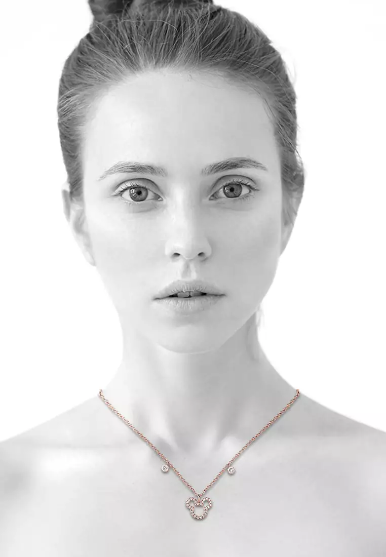 Mickey Silhouette Pendant Necklace Embellished With SWAROVSKI® Crystals