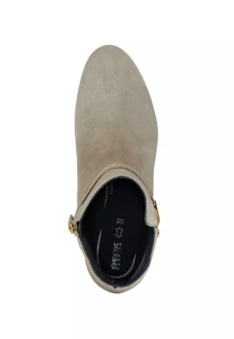 GEOX Ladies Pheby 50 Medium Heel Ankle Boots - Sand D36QMB-00021-C5004F3
