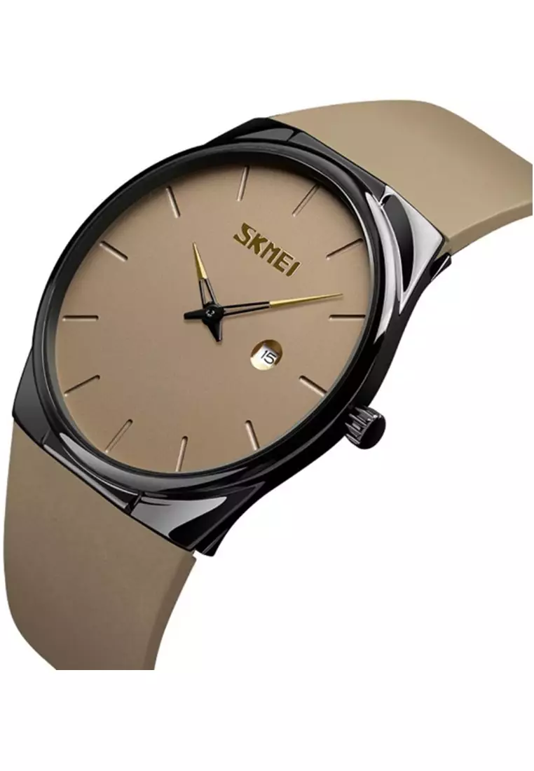 Jam Tangan Analog Pria Waterproof Elegant Design Strap Tali Kulit Leather BZ08 ORIGINAL