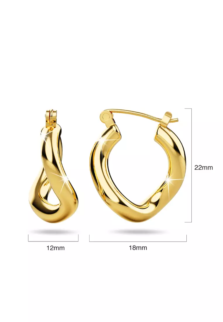 Buy Bullion Gold BULLION GOLD Sparkling Gold Hoop Earrings Online