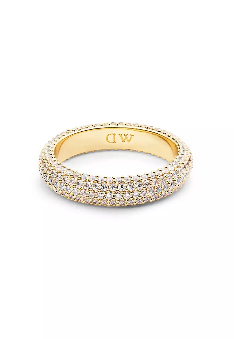 Pavé Ring 5.0mm Gold Unisex Ring for women and men stainless steel crystal Ring DW Official Authentic Original