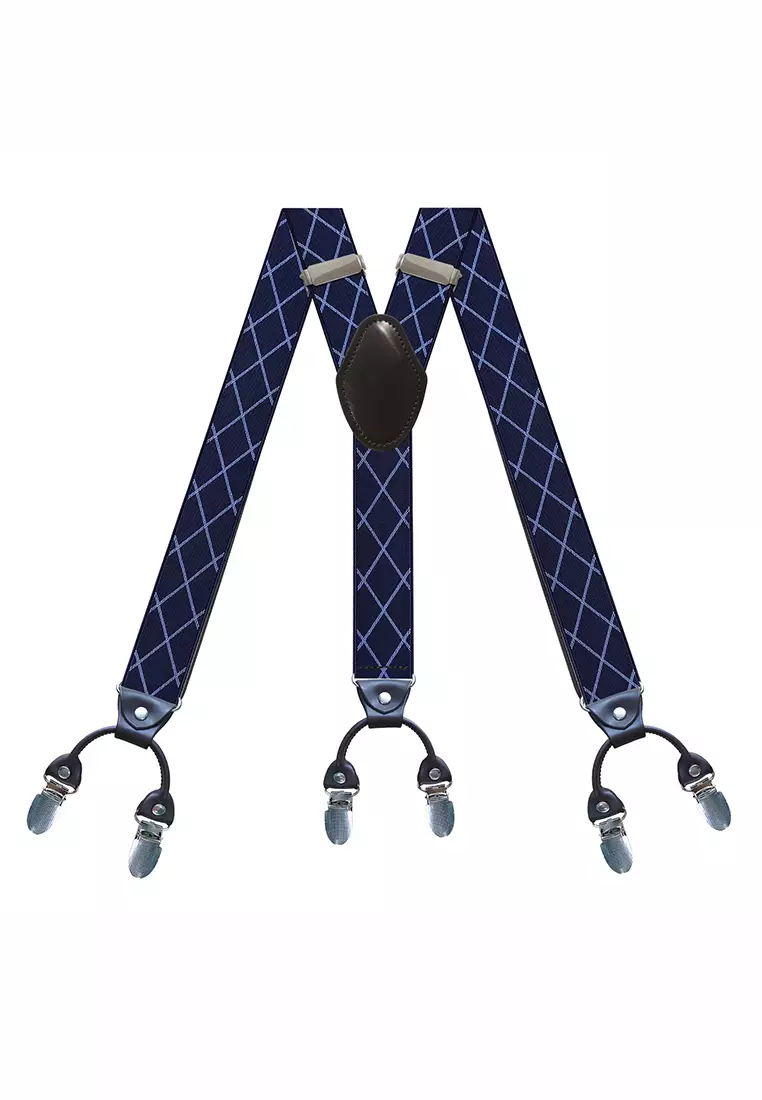 Men's Adjustable Elastic 6 Clips Suspenders