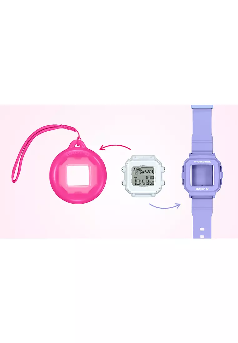 Jam Tangan Wanita Casio Baby-G BGD-10K-6D BABY-G＋PLUS Purple Resin Band