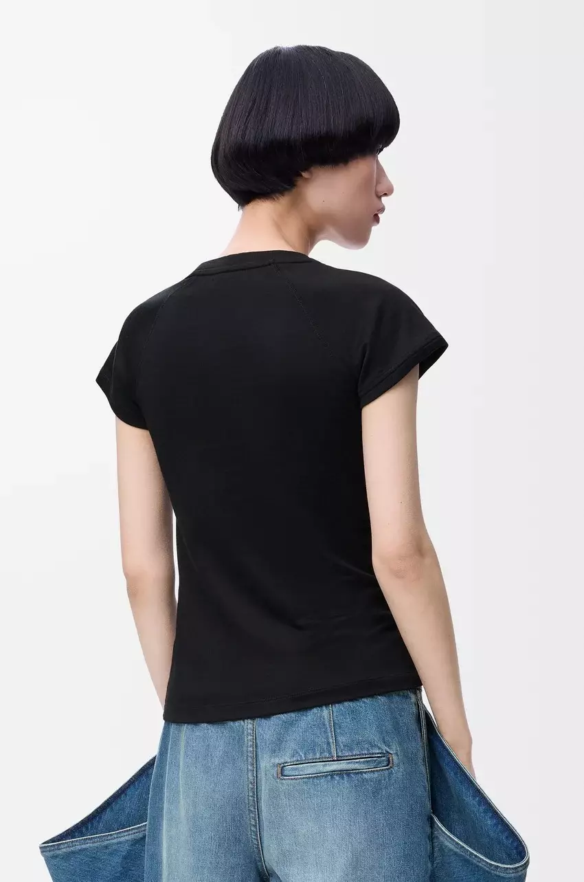 Small Fit T-shirt In Cotton Blend Black Size M