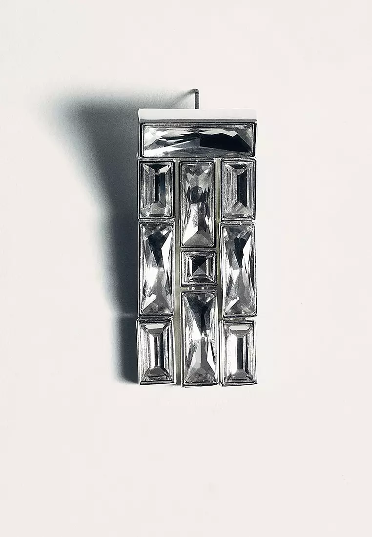 Dangling Earrings With Crystal Strips