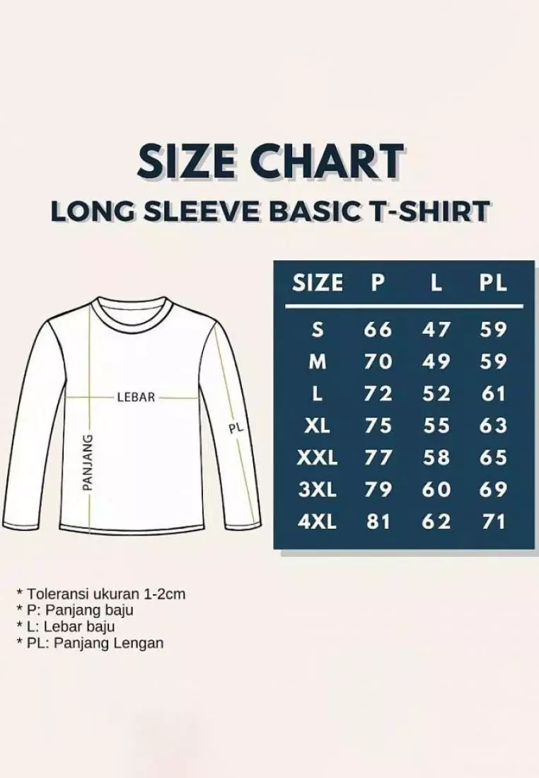 Houseofcuff Kaos Cotton Combed Lengan Panjang Pria Cream