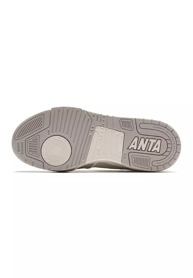 ANTA Women Flame 5 Skate Shoes - Ivory White/Grey