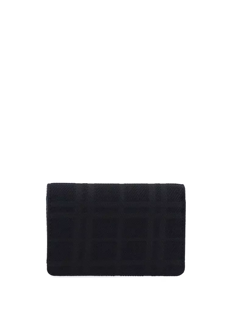 CR Brushed Plaid 2-Fold Wallet - Black
