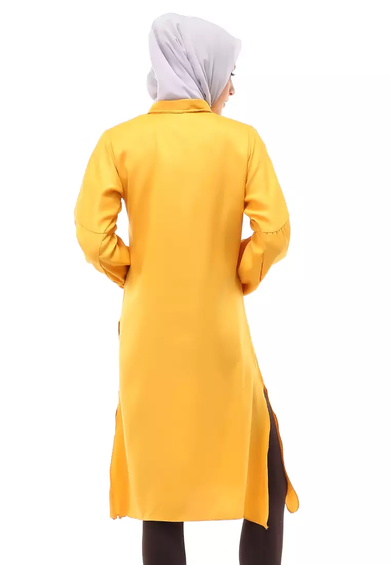 Vania Tunik Polos Muslimah Atasan Wanita Long Sleeve Regular Fit - Kubus